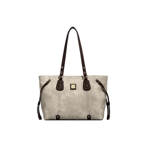 SMILE FOCUS Кожа Тоут Сумка Сумка для покупок Сумка на плечо Женская Зеленая и Кофейная