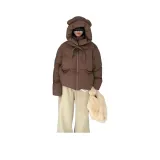 Коричневый хлопковый пуховик