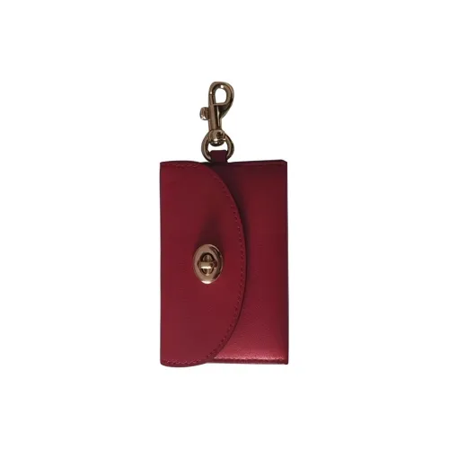 COACH Кожа Держатель для карт Монетник Брелок Сумка Мерч Женский Красный