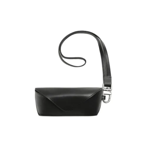 ZARA Чехол для очков из коровьей кожи унисекс черного цвета