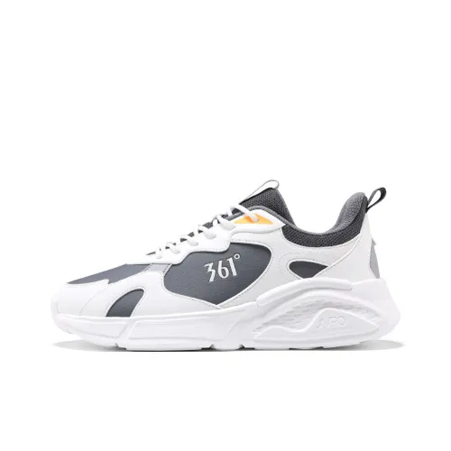 361° Slip-resistant Abrasion-resistant Low Top Casual Running Shoes Men's White Gray