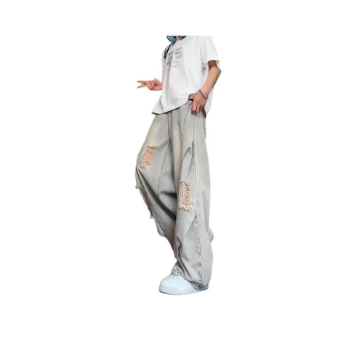 AMBER LIGHT Грязно-желтые унисекс джинсы