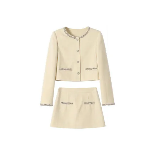 Icicofficial Бежевый Комплекты Женская Одежда Юбка-Куртка
