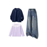 Однотонный Темно-синий + Однотонный Джинсовый Синий + Однотонный Таро Фиолетовый