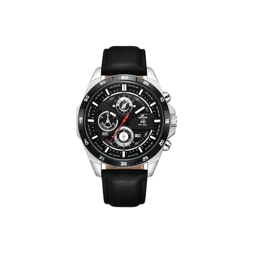 LIBER AEDON Наручные часы Кварцевый механизм Кожаный ремешок Черный циферблат Мужские часы