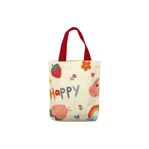 BEAUTIFUL AND CHARMING Вишня Счастливый Кролик Холщовая Сумка Повседневная Сумка Портативное Хранение