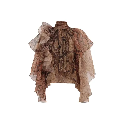 Zimmermann Пэчворк Змеиный принт Женские Рубашки