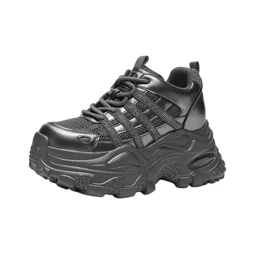 HR Толстая подошва Низкий топ Металлический Женский