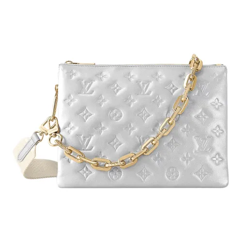 LOUIS VUITTON Coussin Овчина Сумка через плечо Маленькая Женская Серебряная