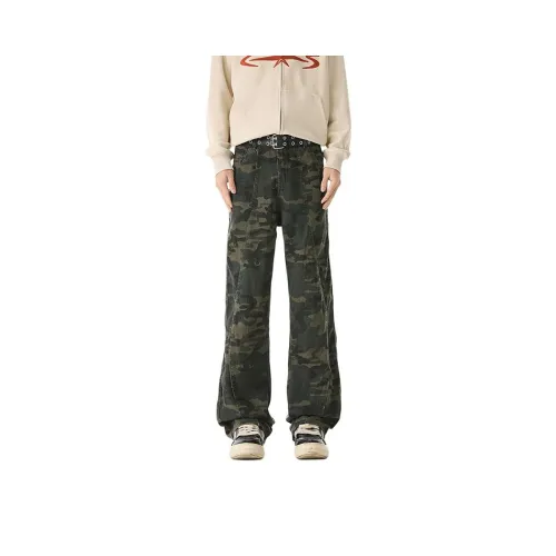 MZDYT Камуфляж Унисекс Джинсы