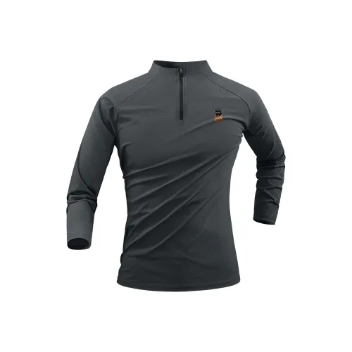 FAIRWHALE Весенний Осенний Длинный Рукав Т-Рубашка Мужская