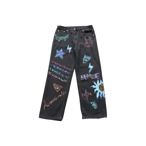 ZHANDASHUAI Черные Унисекс Джинсы