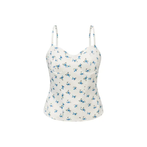 LEDIM WANG Топ на бретелях Женский Цветочный