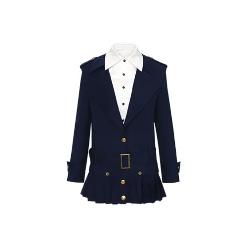 HYTE MOLY Темно-синий Женские Длинные Платья с Рукавами