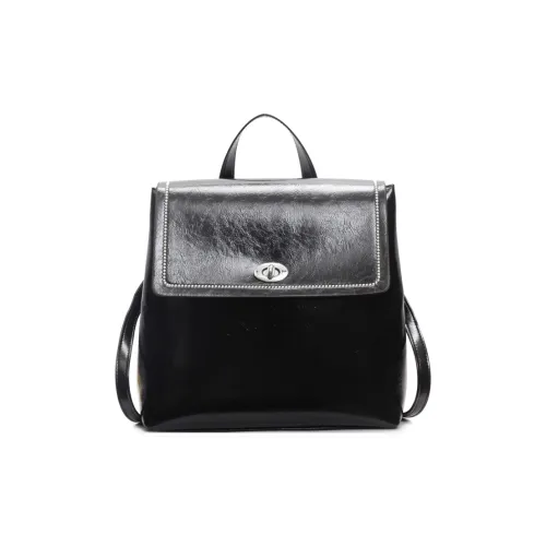 Meow In The Grass ПУ (полиуретан) Рюкзак Женские Черный Кофейный Бежевый Кофейный