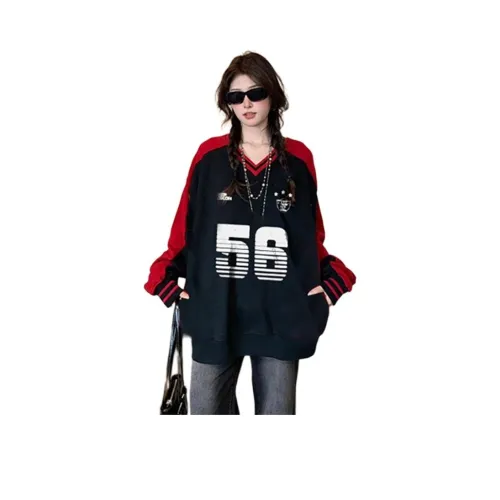 REMOULD Темно-синий Красный Женский Свитшот