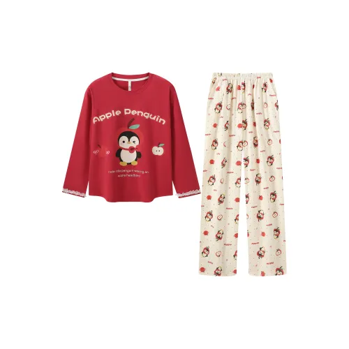 Gongdie Красный Женский Пижамный Комплект
