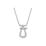 [Лошадиная копыта, полностью украшенные стразами, застежка, ожерелье] Серебряное