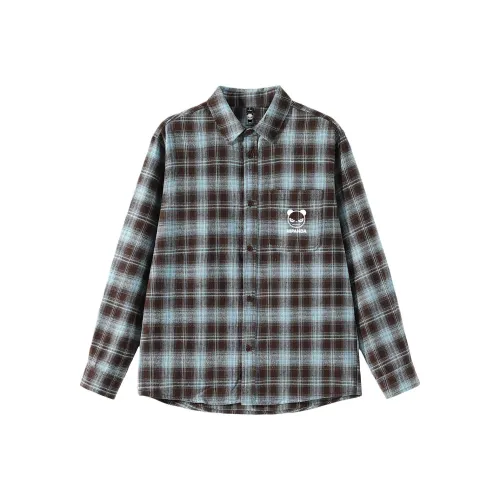 HIPANDA Синяя Клетка Унисекс Рубашки