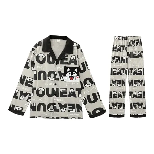 Qiao Ni Tong Серебристо-серый Прохладный Собака Мужской Пижамные комплекты