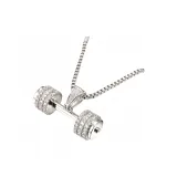 Полностью украшенный стразами барбелс ожерелье, белый