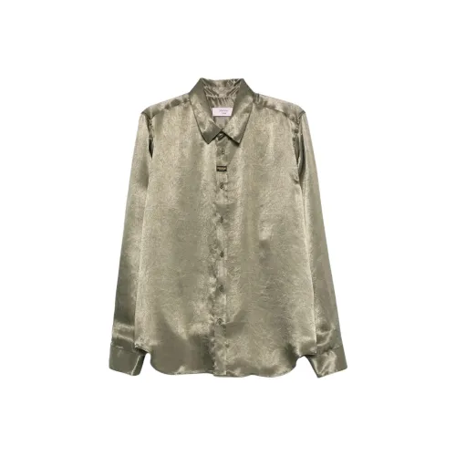 MARTINE ROSE Оливково-зеленые Мужские Рубашки