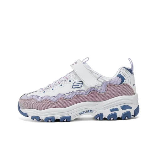 Skechers Амортизация Устойчивость к истиранию Противоскользящие Анти-KICK Низкий Топ Детские Лайфстайл Обувь Лаванда Подростки