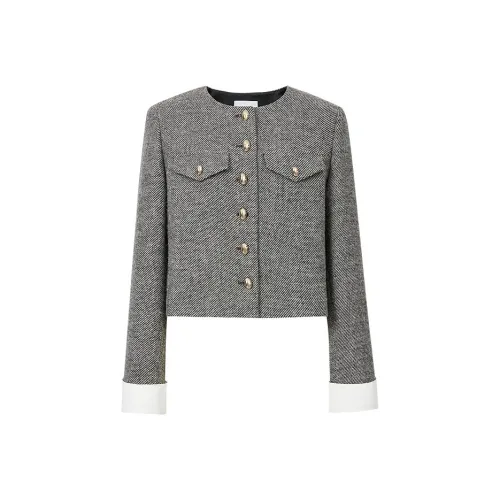 Hopeshow Звезда Белый Серый 087 Женское Короткое Пальто