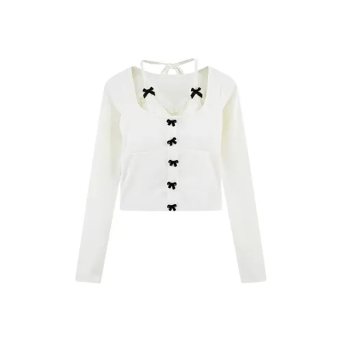 DANCANG Бант Облегающий крой Утягивающий Топ Женские