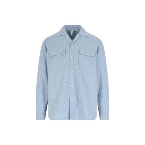 Sunflower Blue Men's Shirts Подсолнух Синий Мужские Рубашки