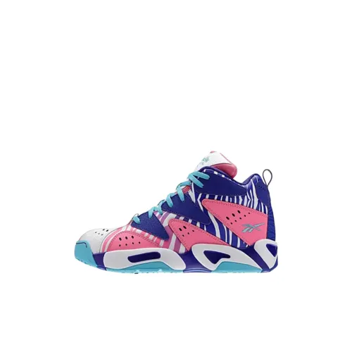 Reebok Kamikaze MID Топ Детские Баскетбольные Кроссовки Розовые Фиолетовые Детские