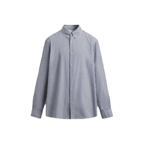 ZARA Глубокий морской синий Мужские рубашки