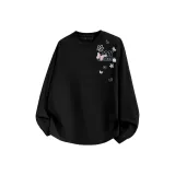 Black (Милый стиль, бабочка, левая сторона плеча, логотип)