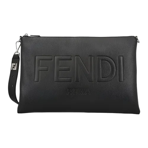 FENDI Сумка через плечо из кожи мужская черная