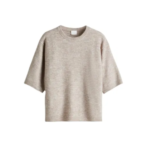 H M Бежевый Смешанный Цвет Женские T-Рубашки