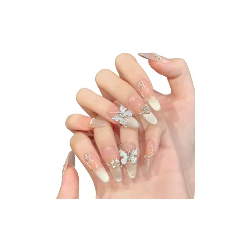 KDOW Танцующая бабочка Рассвет 3D-эффект Прохладный Бабочка Элегантность Кошачий глаз Luxurious Nail Патч Овал Розовый