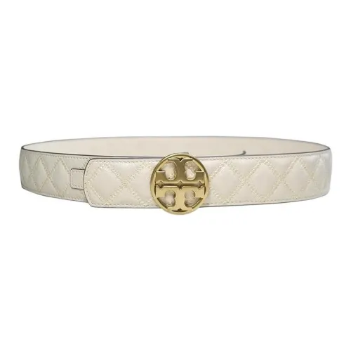 TORY BURCH Кожаные ремни Женские Бежевый Ширина 3,8 см