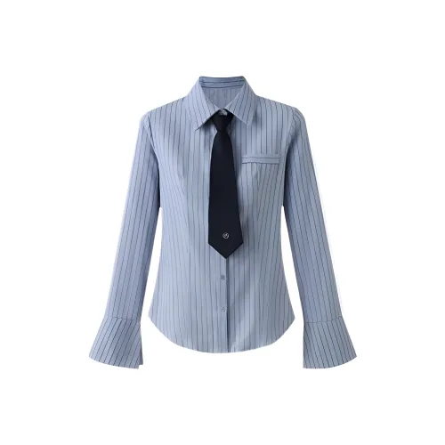 HUICUIGE Blue Women's Shirts HUICUIGE Синие Женские Рубашки