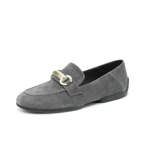 FMM Slip On Обувь без подкладки Женские 2025 Осенний Vintage Casual Удобный Коммутирование Мягкая подошва Deep Палец Женские