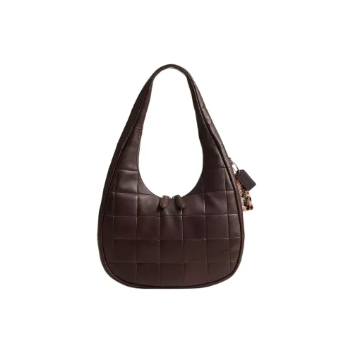 COACH Сумка через плечо из кожи большая женская коричневая