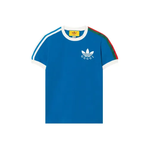 GUCCI x Adidas Originals GUCCI x ADIDAS Collaboration Футболка Унисекс Синий