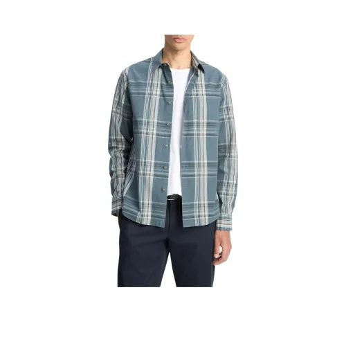 VINCE Порт Синий Мужские Рубашки