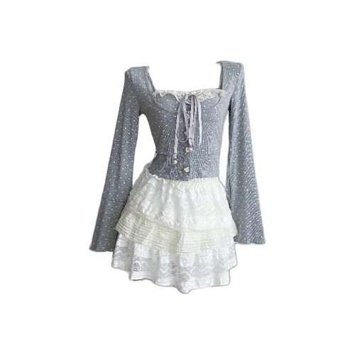 POPO.INFO Изображение Цвет Женские Комплекты с Юбкой