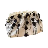 Кружево, вышивка, макияж, сумка, белый, 1 штука