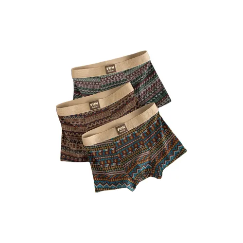 LUYOUYE Коричневый+Синий+Зеленый 3 упаковки Мужские боксер-шорты