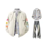 Абрикосовое пальто + желтая рубашка в клетку + желтые грязные штаны