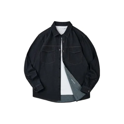 HLA Темный деним синий 3D Мужские рубашки