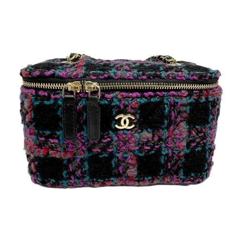 CHANEL 22K Осенний и Зимний Шерсть Саржа Мягкий Твид Косметичка Сумка через плечо Женская Многоцветная