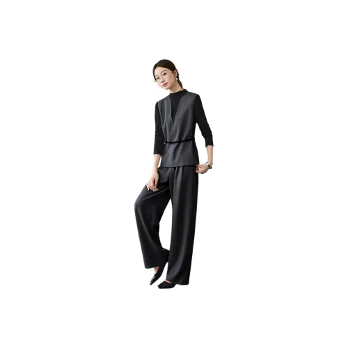 Mo Han Yi Mei Темно-серый Женский жилет