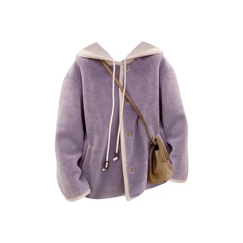 KKX Фиолетовый Женские Бархатные Куртки